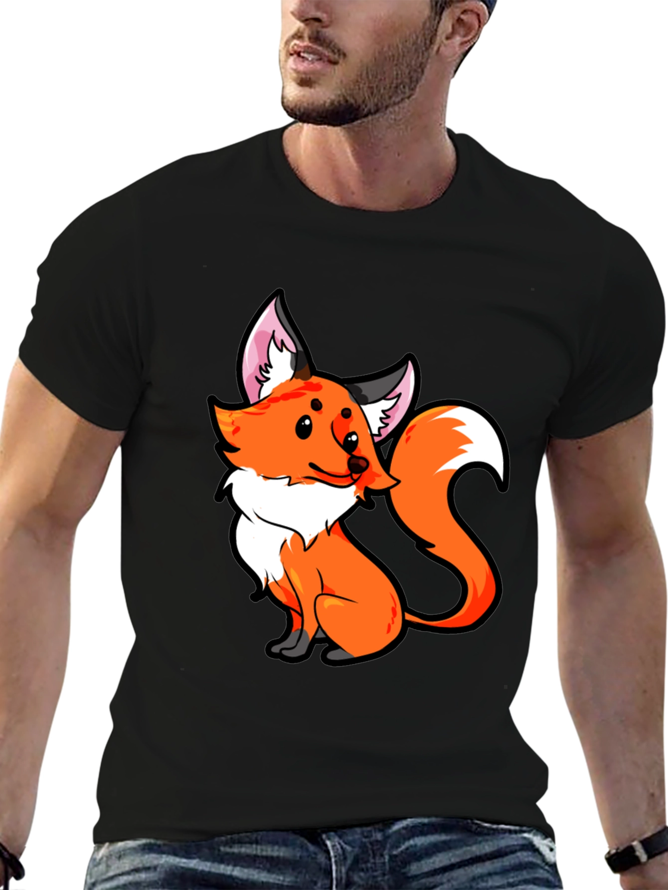 Fox Graphic Tee - Cute Cartoon Animal T-Shirt