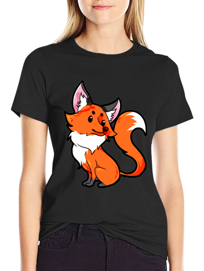 Fox Graphic Tee - Cute Cartoon Animal T-Shirt