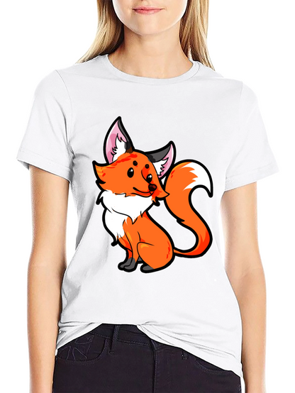 Fox Graphic Tee - Cute Cartoon Animal T-Shirt