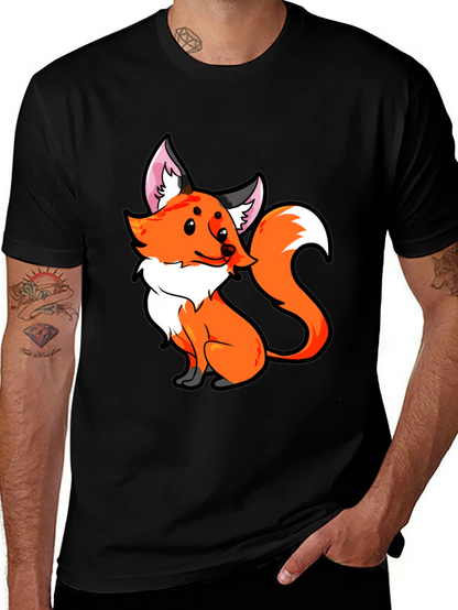 Fox Graphic Tee - Cute Cartoon Animal T-Shirt