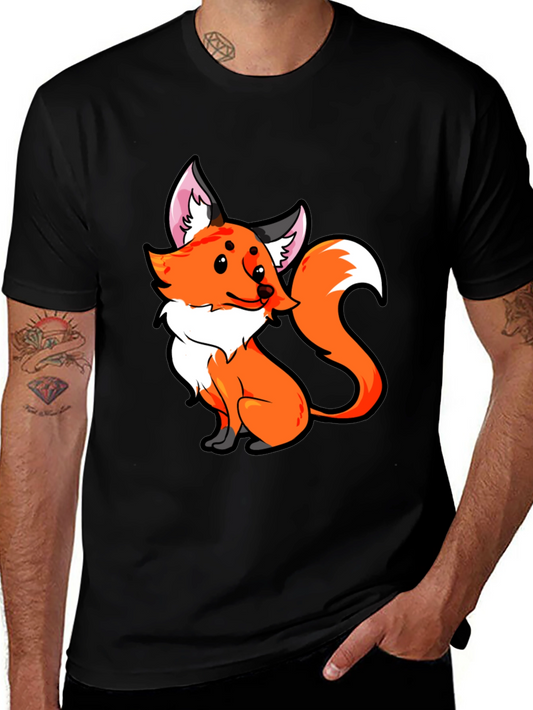 Fox Graphic Tee - Cute Cartoon Animal T-Shirt