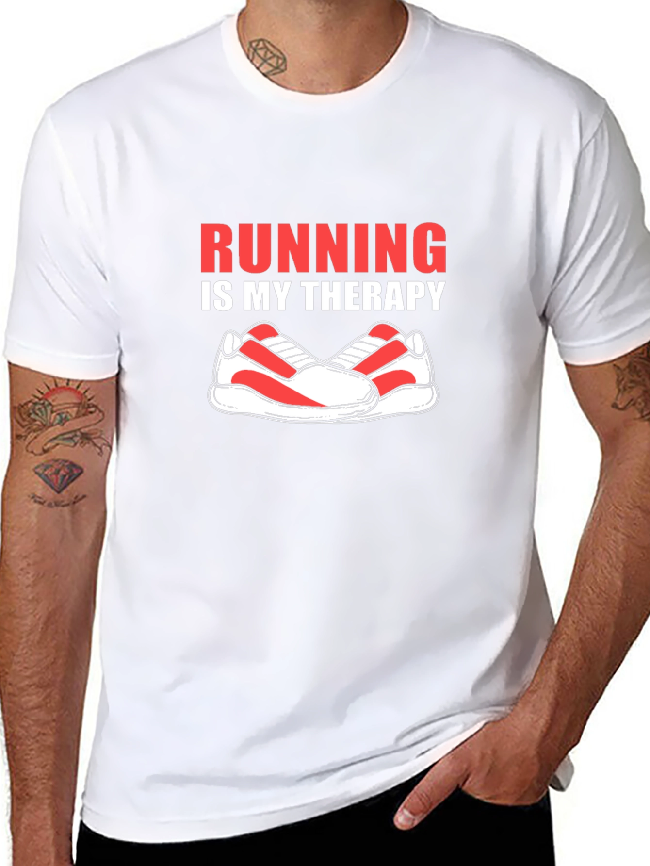 Running is My Therapy Graphic Tee - Black