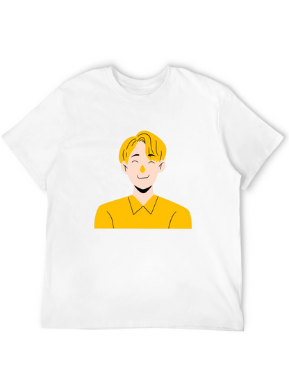 Cool Graphic Tee - Illustrated Mans Portrait