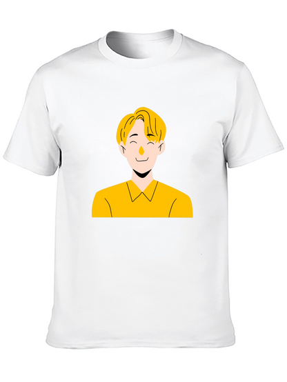 Cool Graphic Tee - Illustrated Mans Portrait