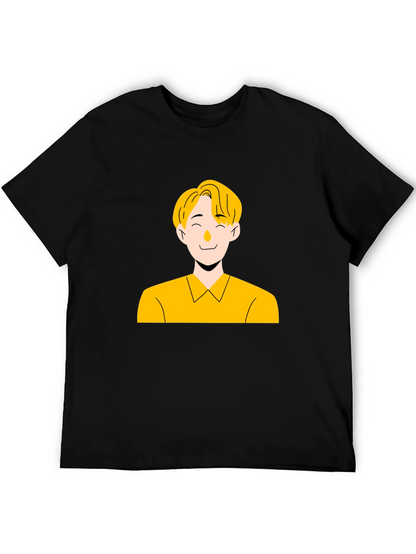 Cool Graphic Tee - Illustrated Mans Portrait
