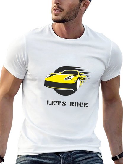 Lets Race Car Graphic Black T-Shirt