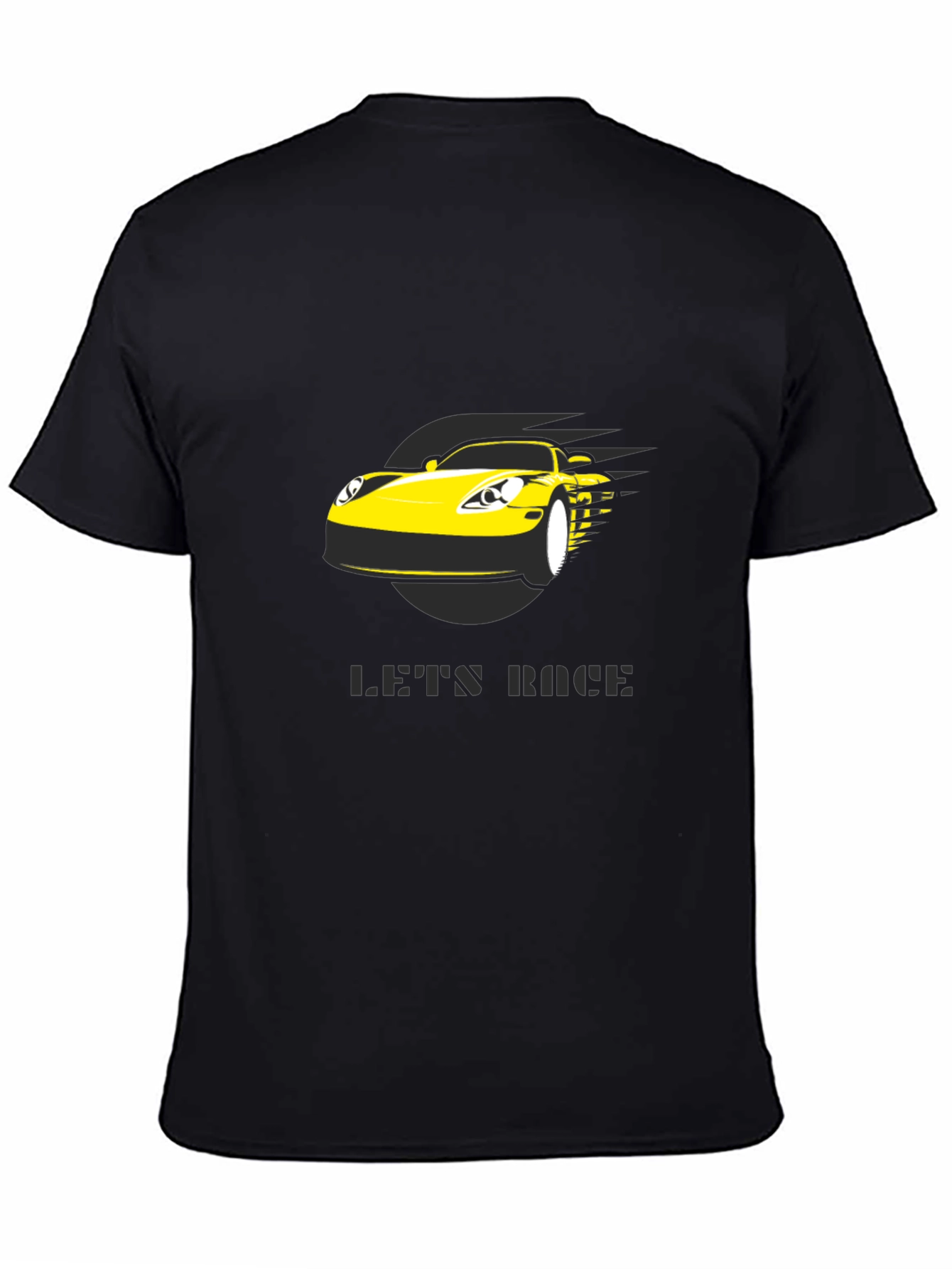 Lets Race Car Graphic Black T-Shirt