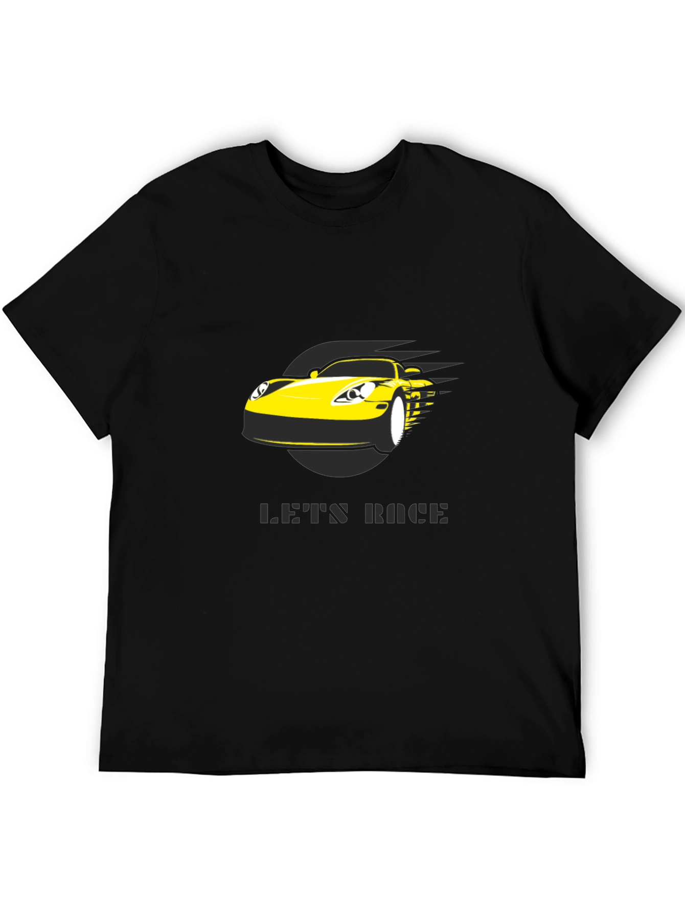 Lets Race Car Graphic Black T-Shirt