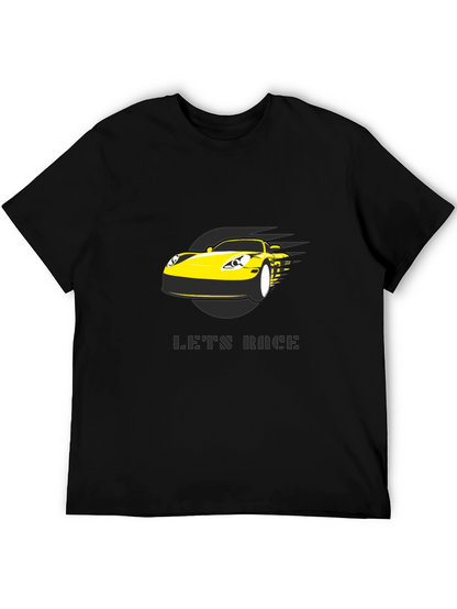 Lets Race Car Graphic Black T-Shirt