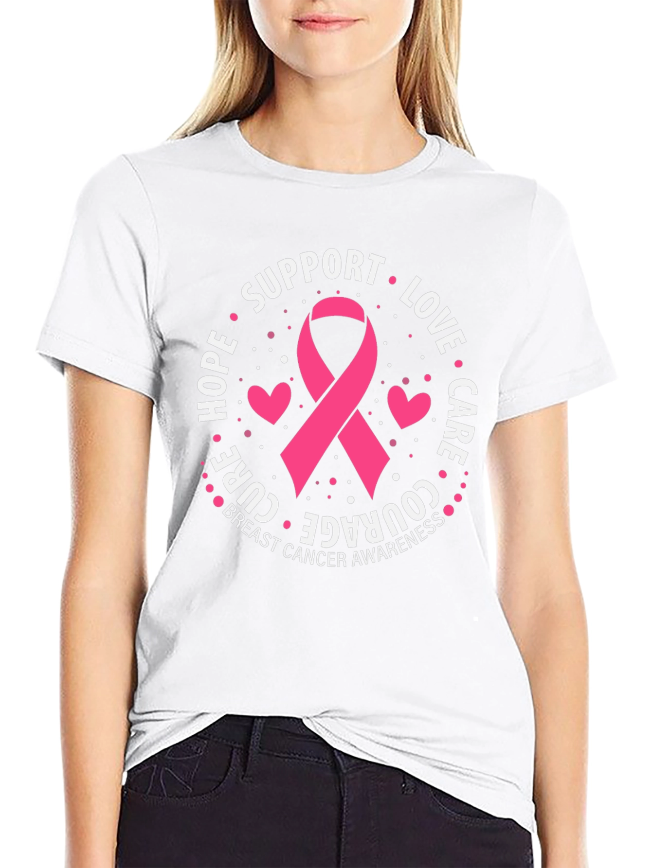 Breast Cancer Awareness Support Ribbon T-Shirt