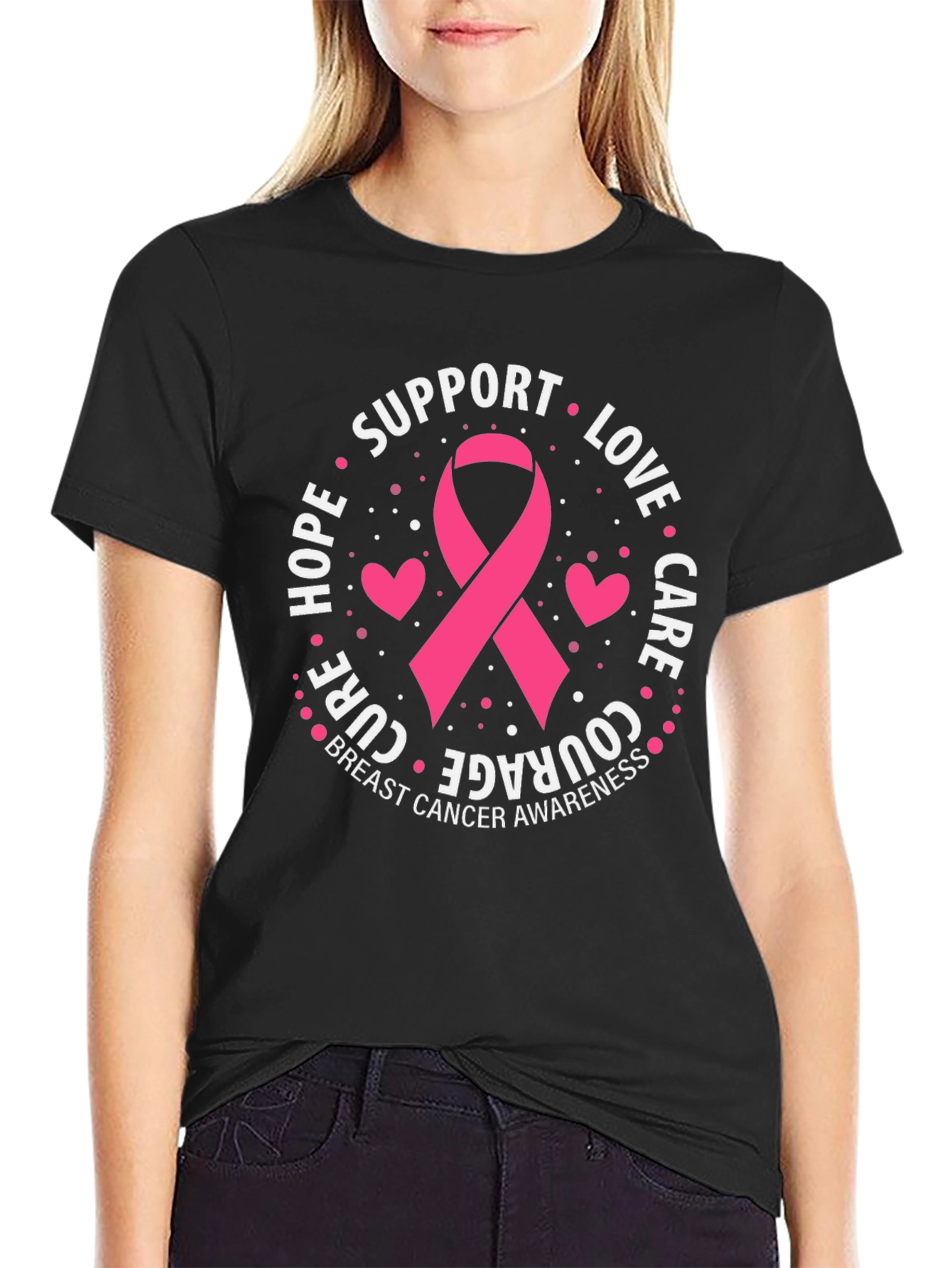 Breast Cancer Awareness Support Ribbon T-Shirt