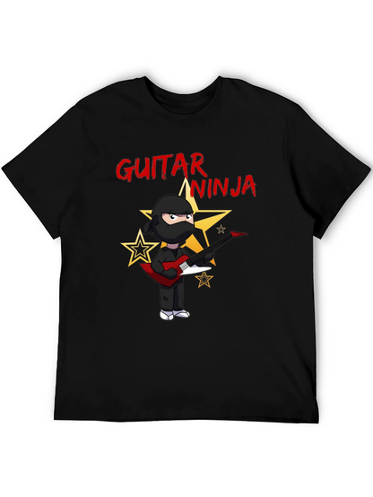 Guitar Ninja Black Graphic T-Shirt