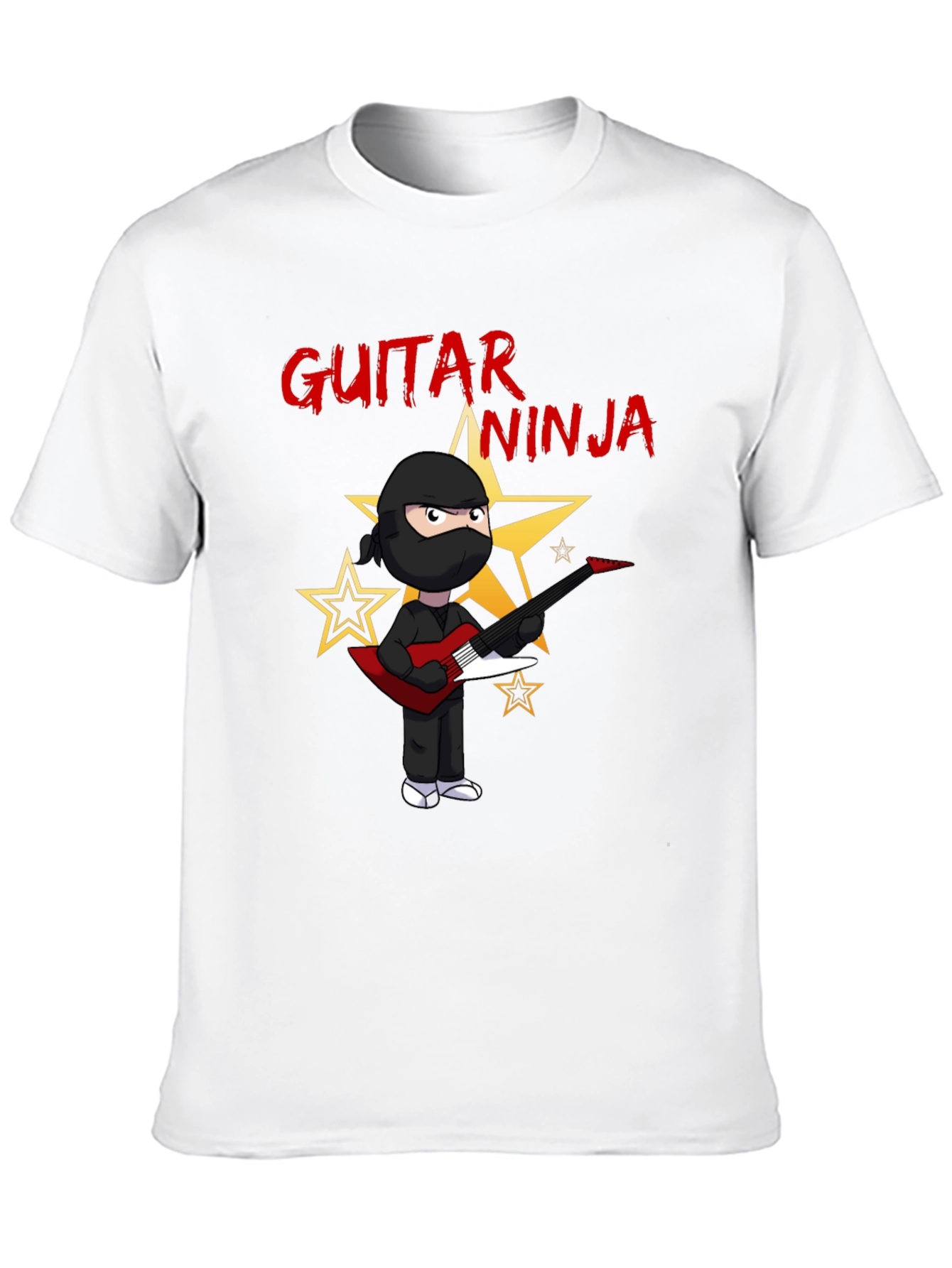 Guitar Ninja Black Graphic T-Shirt
