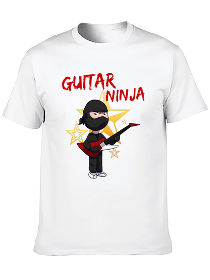 Guitar Ninja Black Graphic T-Shirt