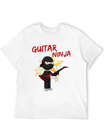 Guitar Ninja Black Graphic T-Shirt