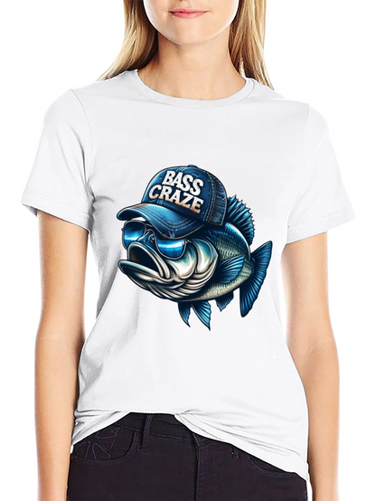 Bass Craze Graphic Tee - Cool Fish Design