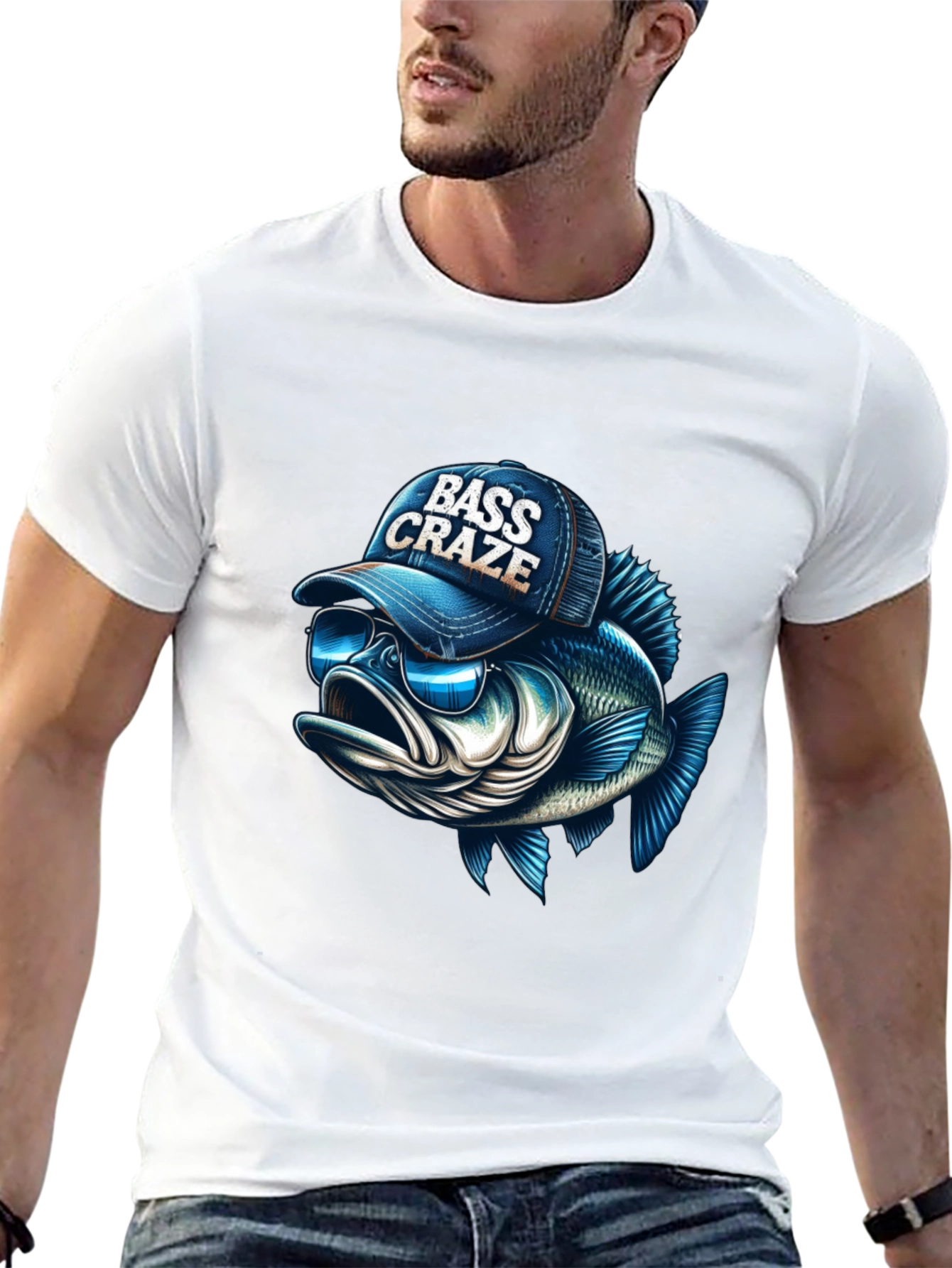 Bass Craze Graphic Tee - Cool Fish Design