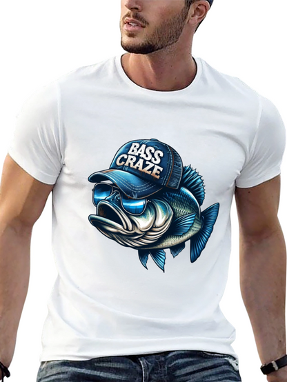 Bass Craze Graphic Tee - Cool Fish Design