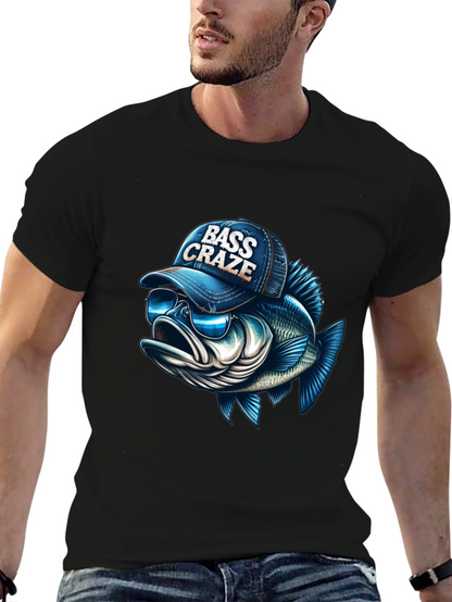Bass Craze Graphic Tee - Cool Fish Design