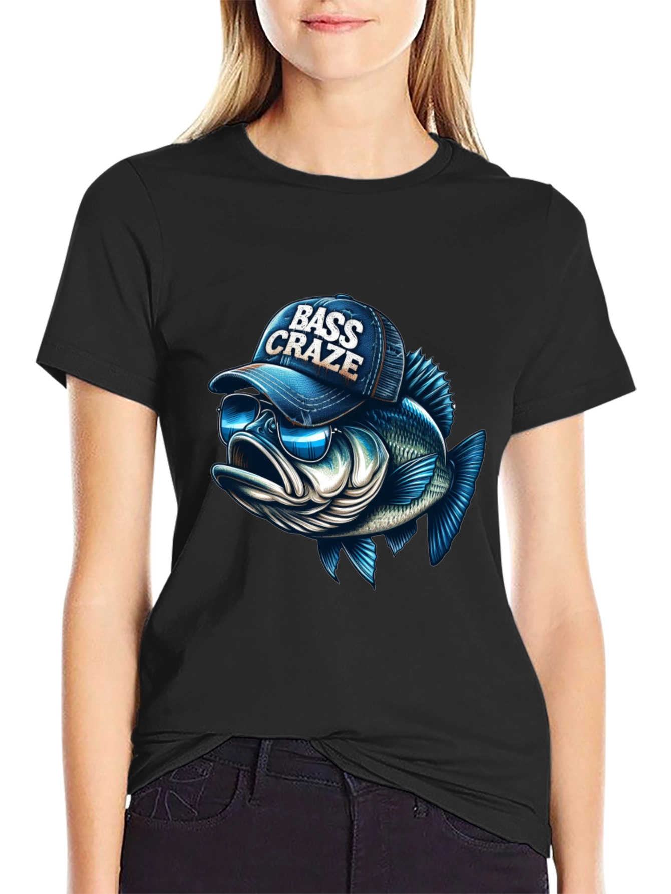 Bass Craze Graphic Tee - Cool Fish Design
