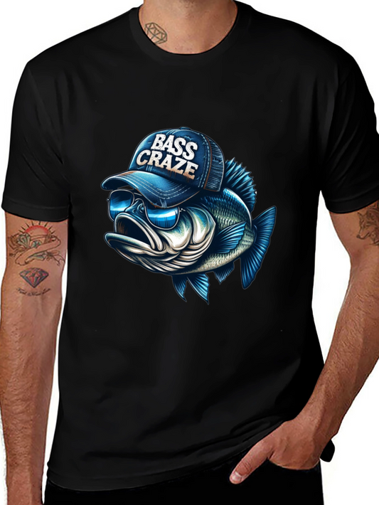 Bass Craze Graphic Tee - Cool Fish Design