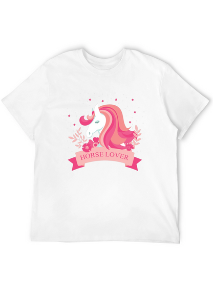 Horse Lover Graphic Tee - Black Cotton T-Shirt