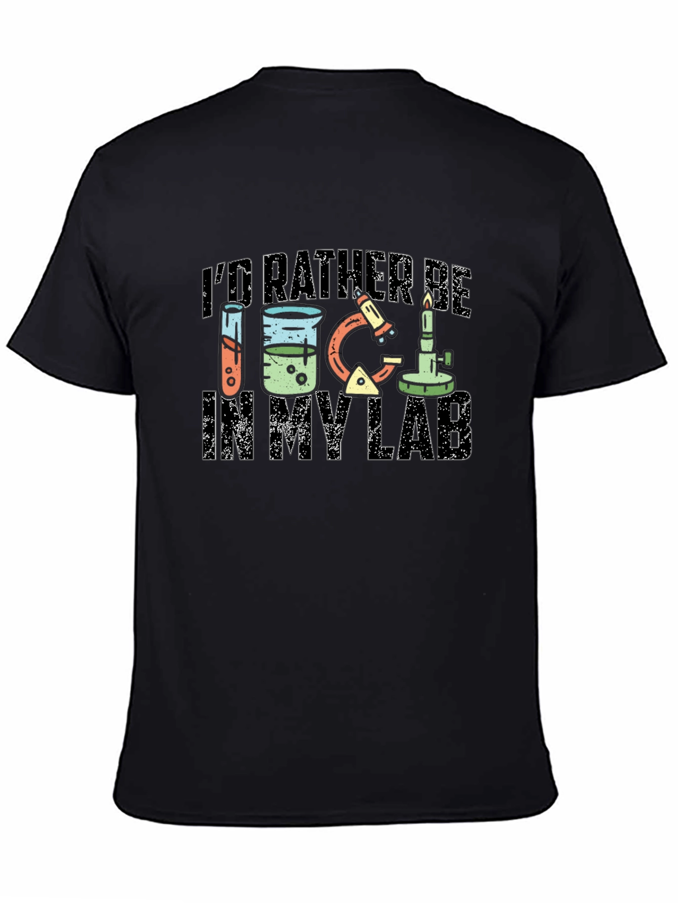 Id Rather Be In My Lab Black T-Shirt