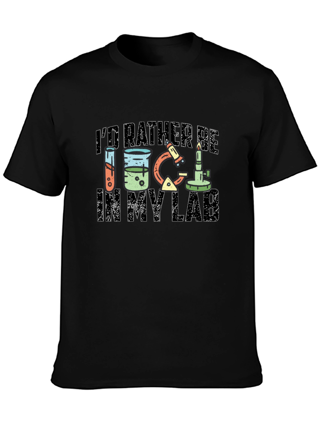 Id Rather Be In My Lab Black T-Shirt