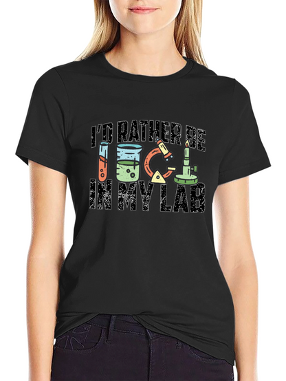 Id Rather Be In My Lab Black T-Shirt