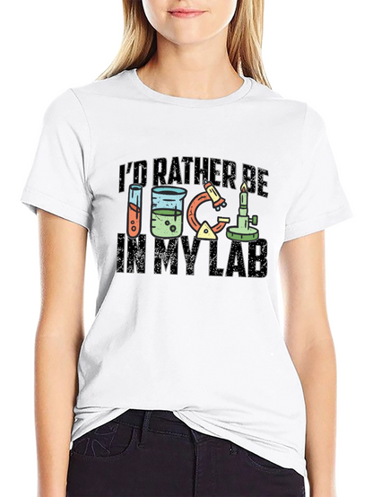 Id Rather Be In My Lab Black T-Shirt