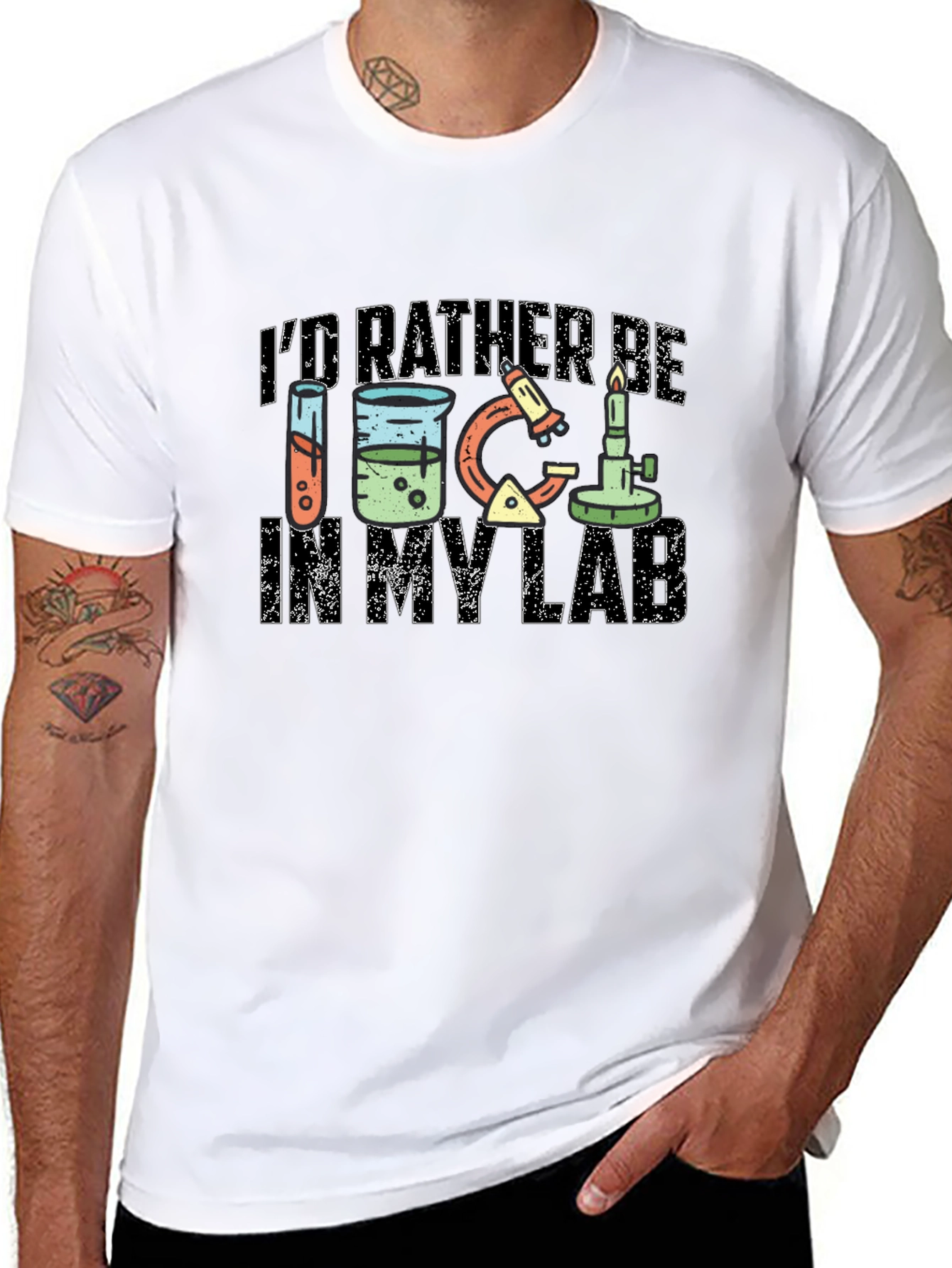 Id Rather Be In My Lab Black T-Shirt
