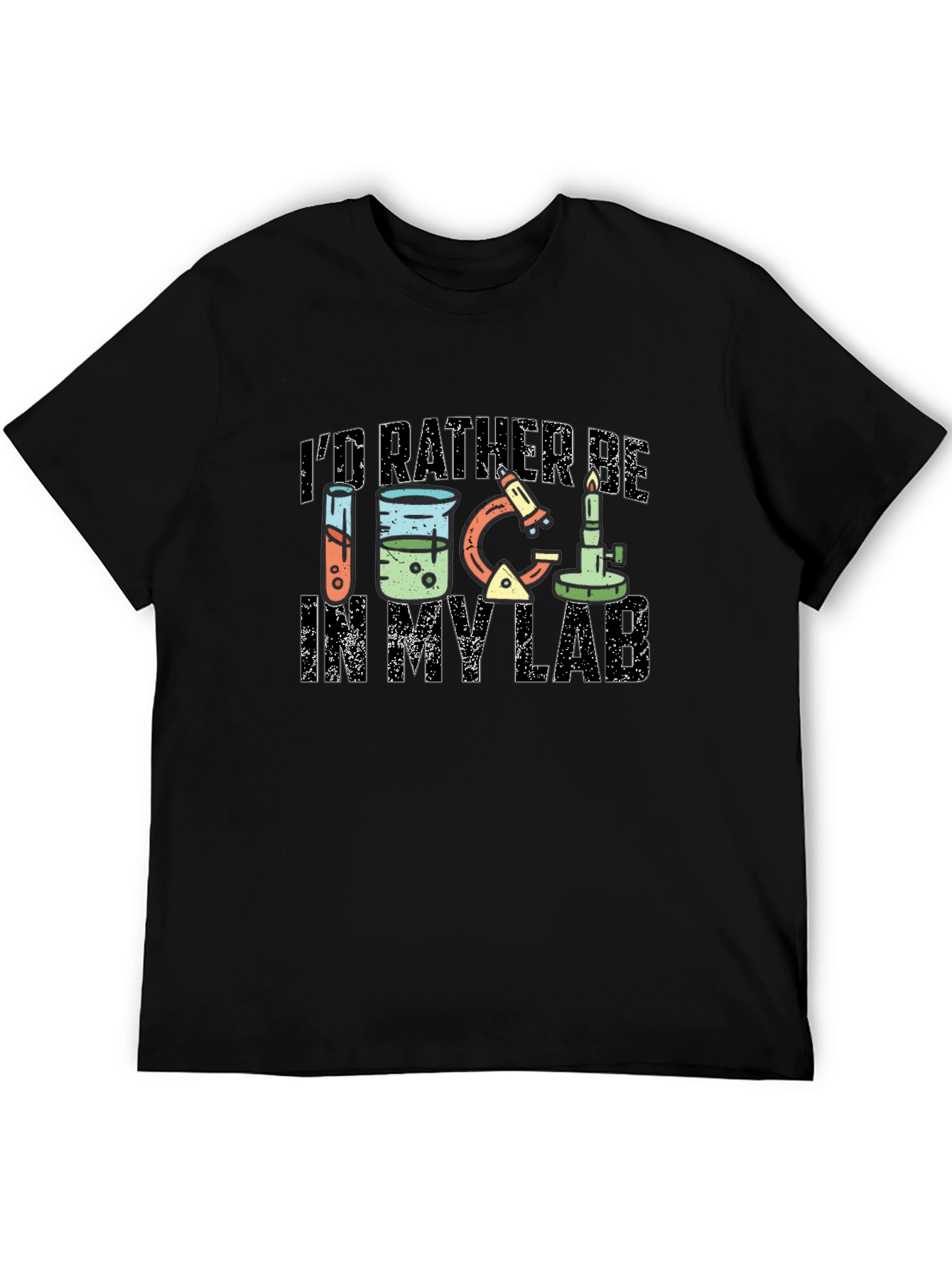 Id Rather Be In My Lab Black T-Shirt