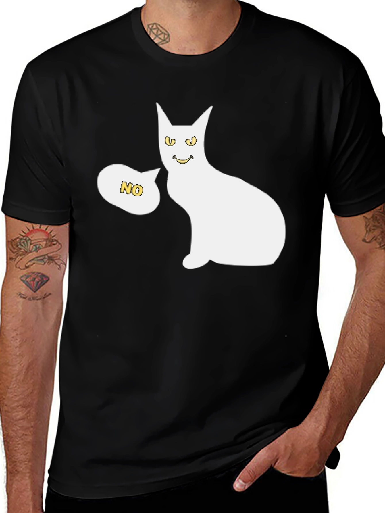 Funny Cat Graphic T-Shirt - Unisex Black Tee