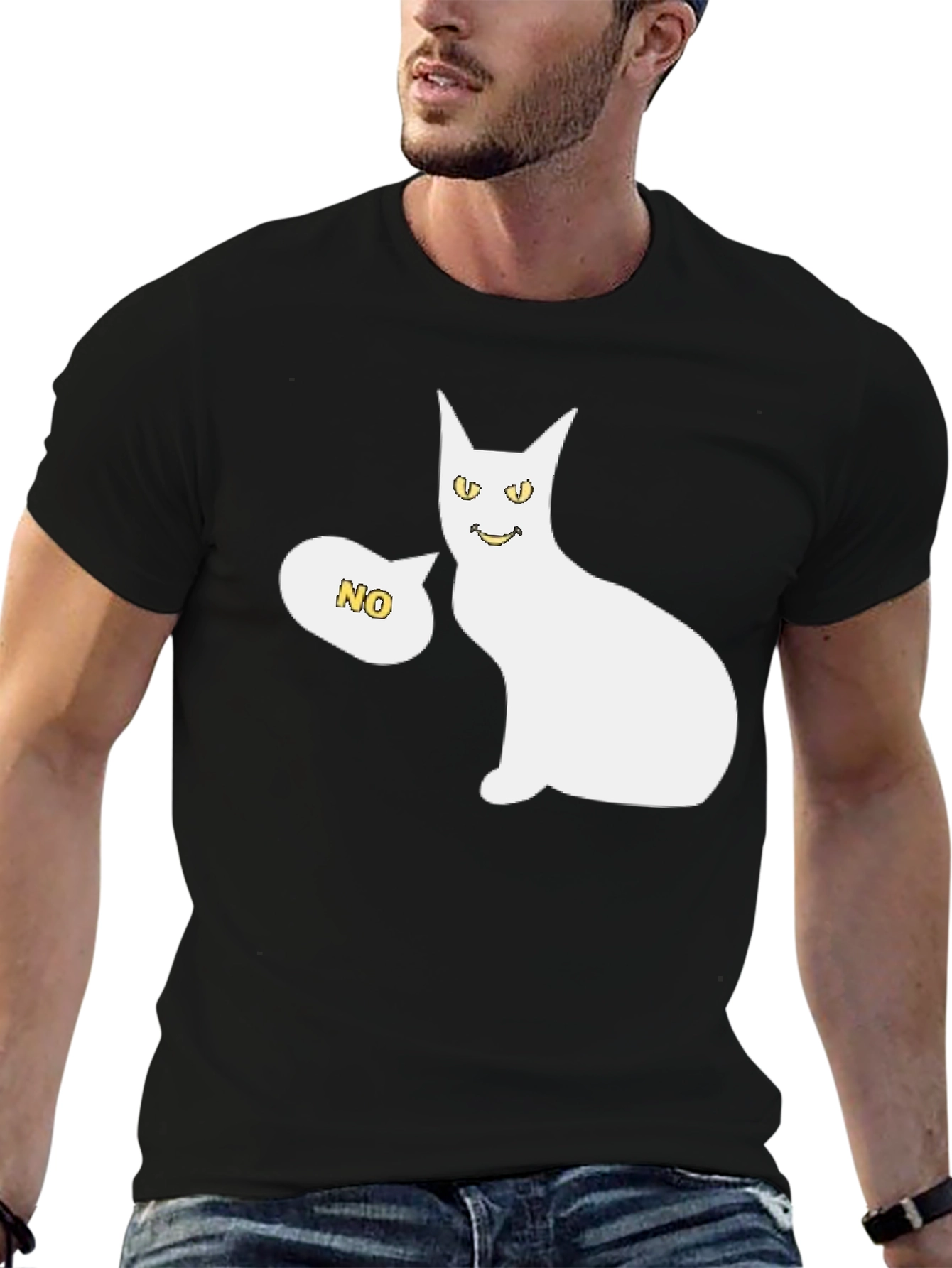 Funny Cat Graphic T-Shirt - Unisex Black Tee