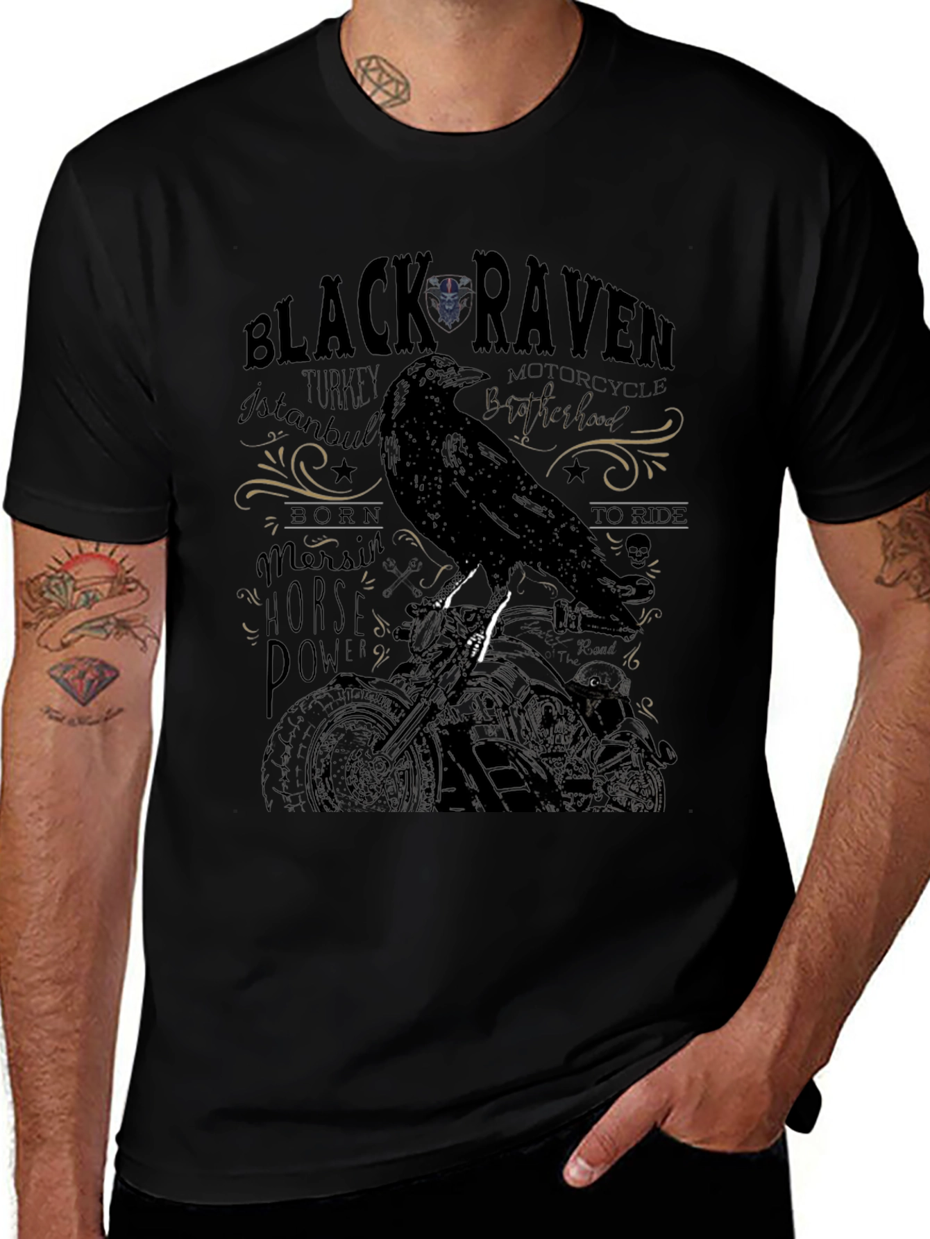 Black Raven Motorcycle T-Shirt - Turkey Istanbul