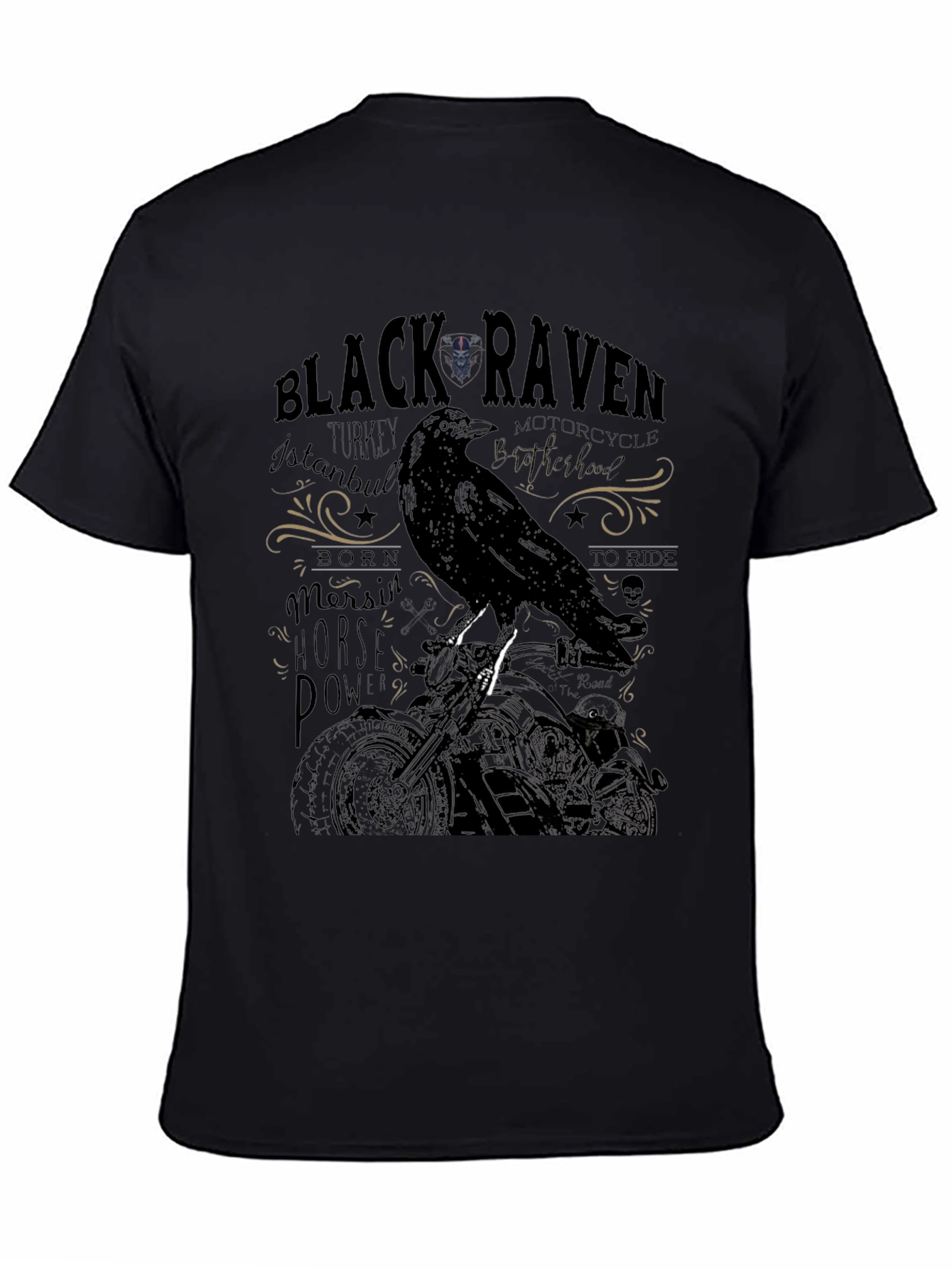 Black Raven Motorcycle T-Shirt - Turkey Istanbul