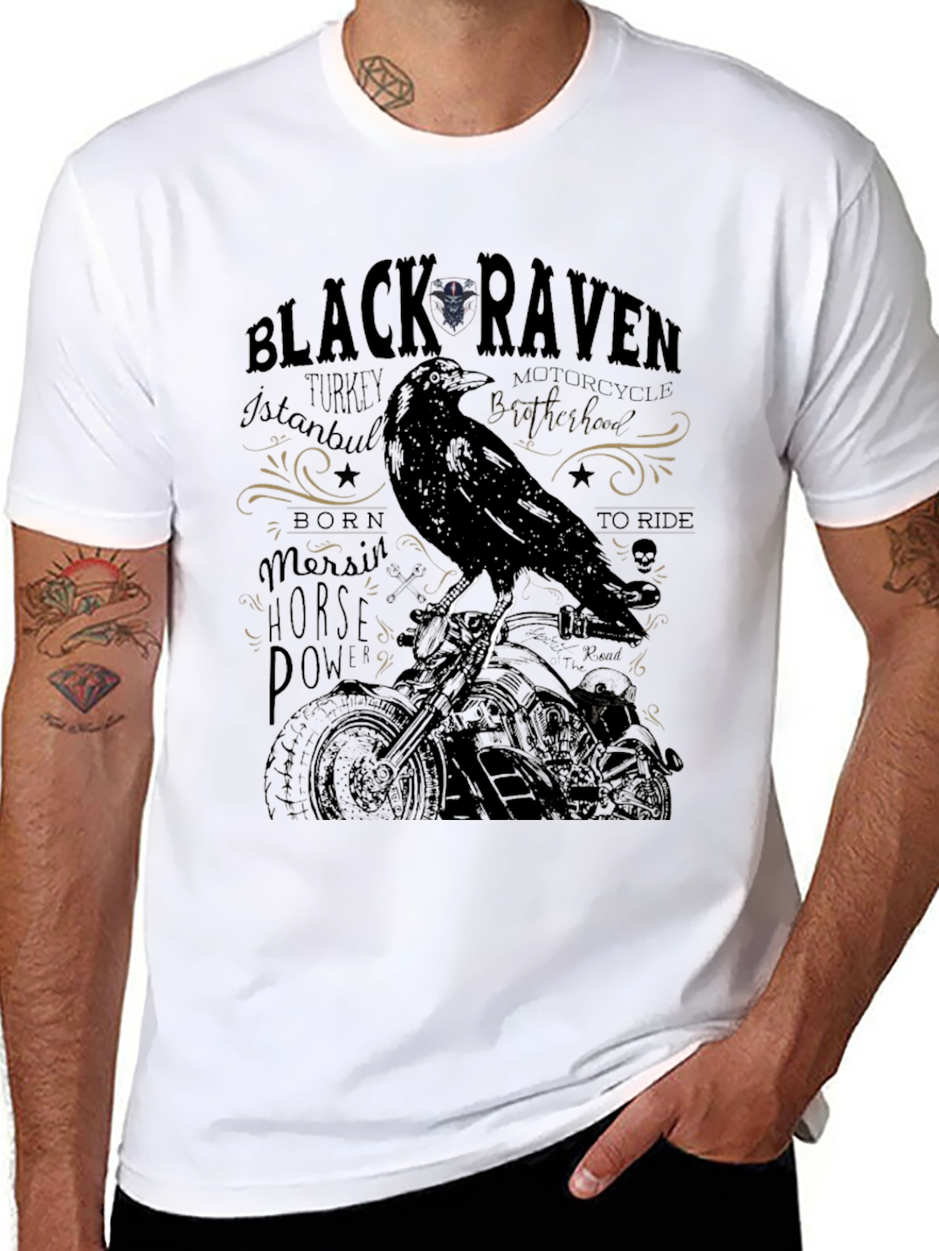 Black Raven Motorcycle T-Shirt - Turkey Istanbul