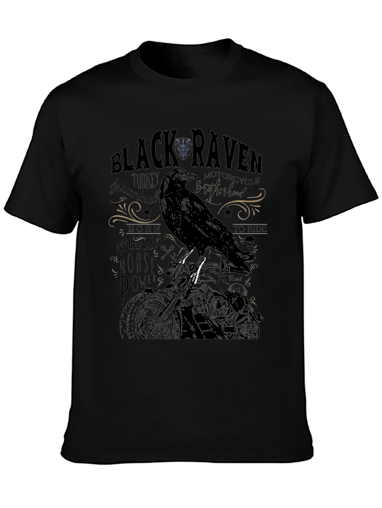 Black Raven Motorcycle T-Shirt - Turkey Istanbul