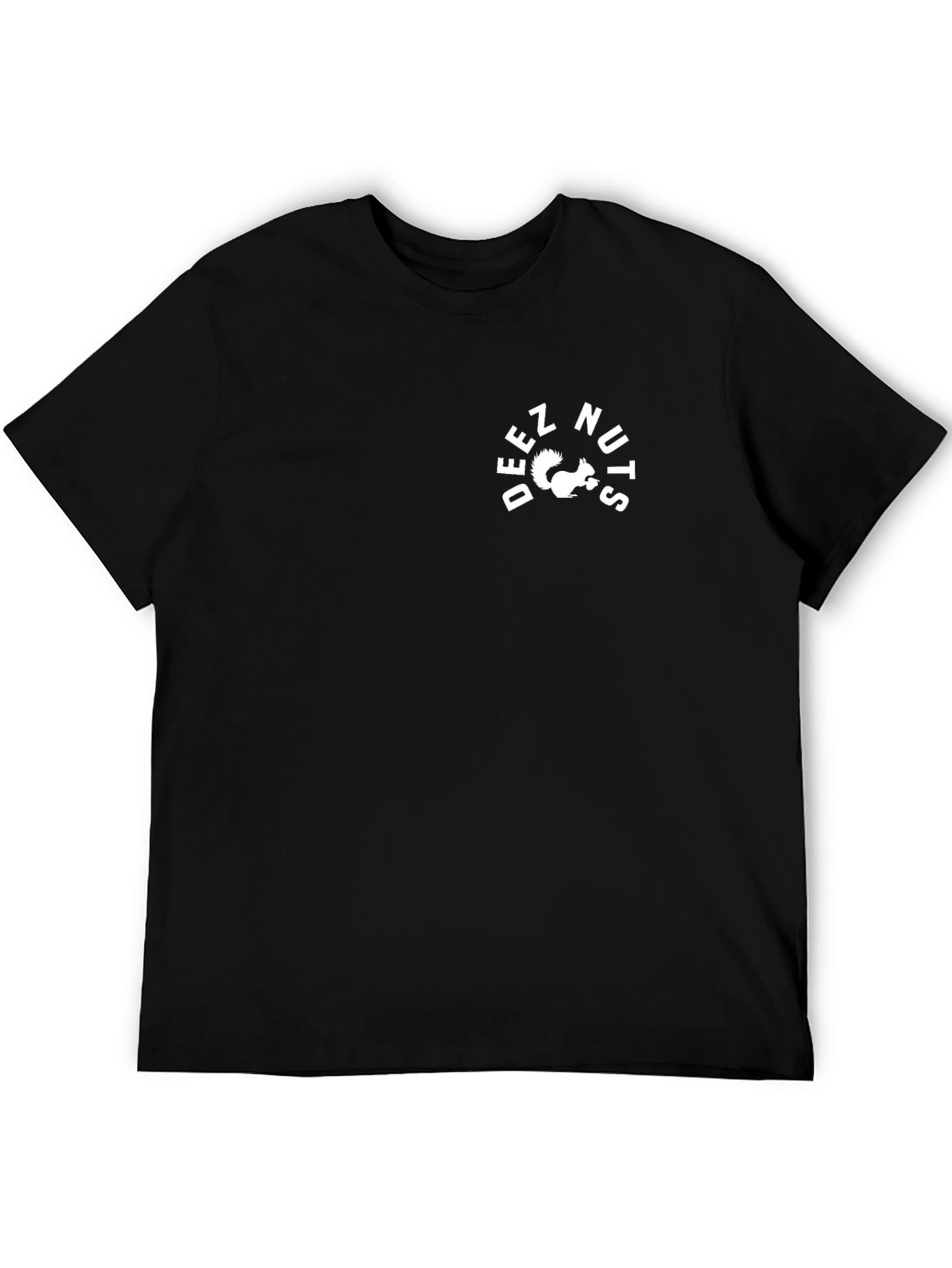 Deez Nuts T-Shirt Squirrel Graphic Black Cotton Tee