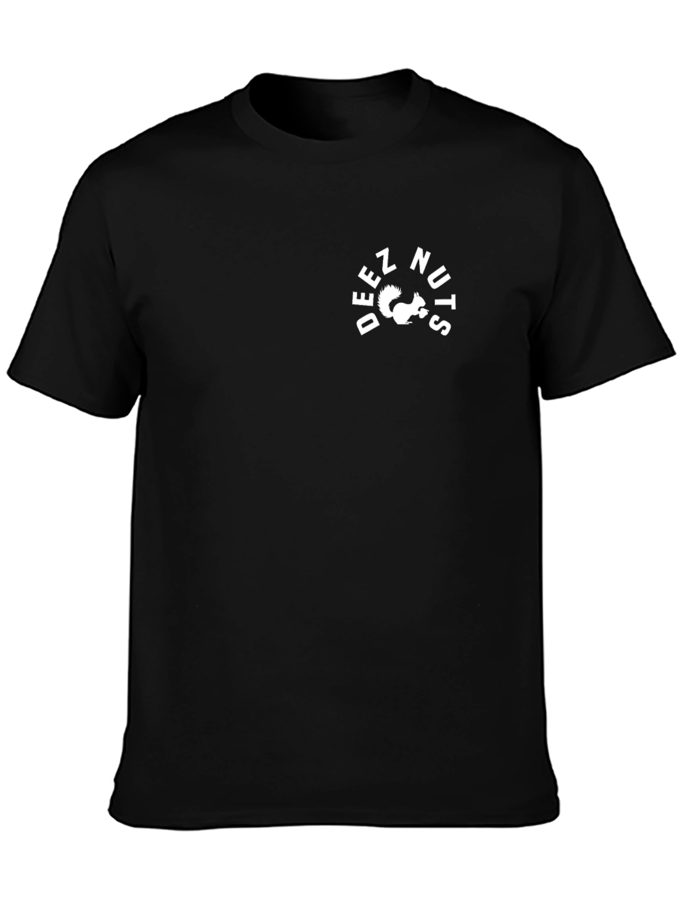 Deez Nuts T-Shirt Squirrel Graphic Black Cotton Tee
