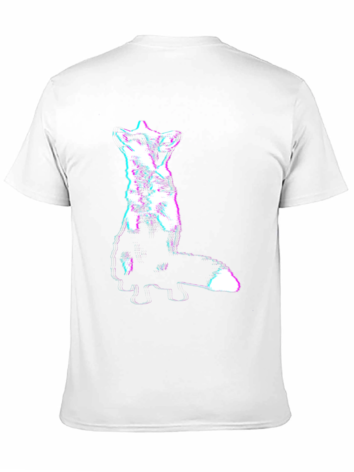 Abstract Glitch Fox Tee - Trendy Graphic T-Shirt