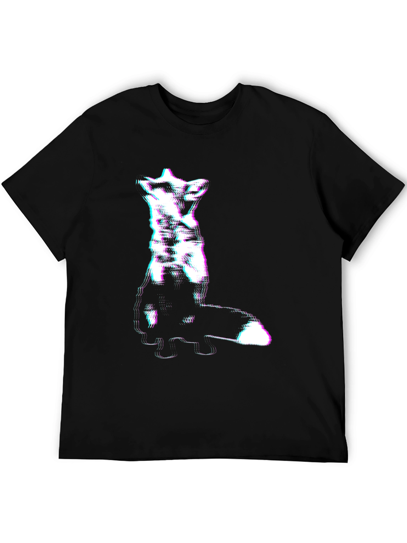 Abstract Glitch Fox Tee - Trendy Graphic T-Shirt
