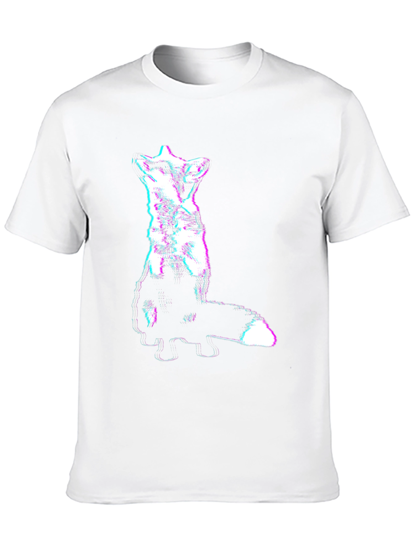 Abstract Glitch Fox Tee - Trendy Graphic T-Shirt