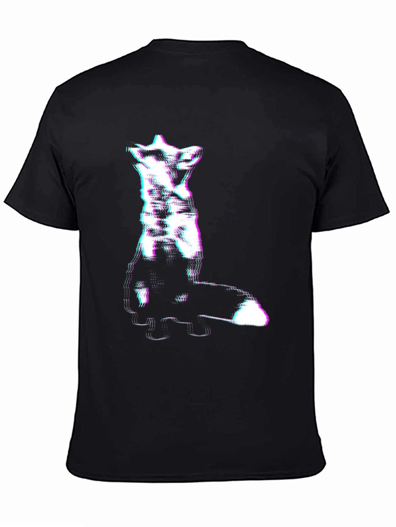 Abstract Glitch Fox Tee - Trendy Graphic T-Shirt
