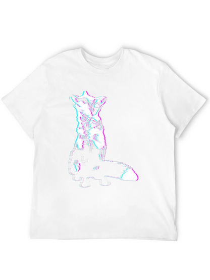 Abstract Glitch Fox Tee - Trendy Graphic T-Shirt