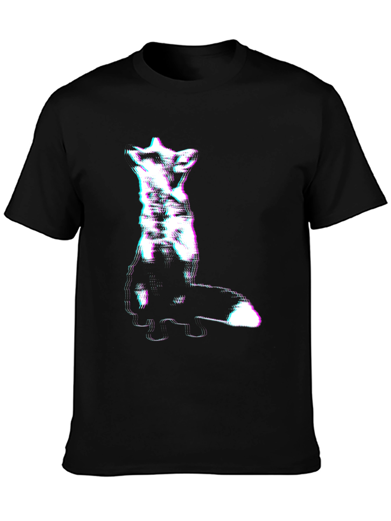 Abstract Glitch Fox Tee - Trendy Graphic T-Shirt