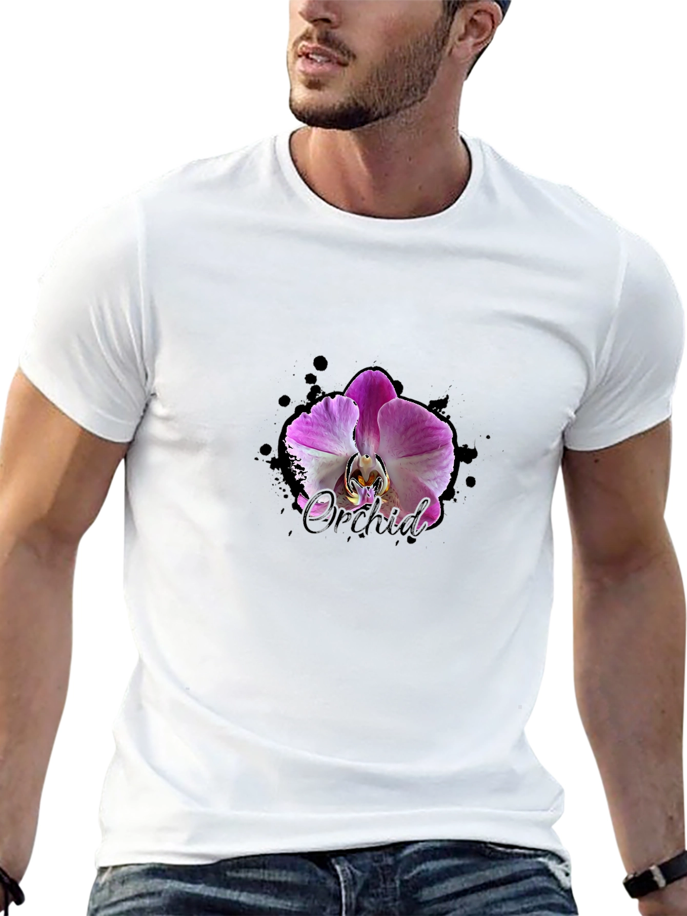 Orchid Flower Graphic T-Shirt - Stylish Casual Wear