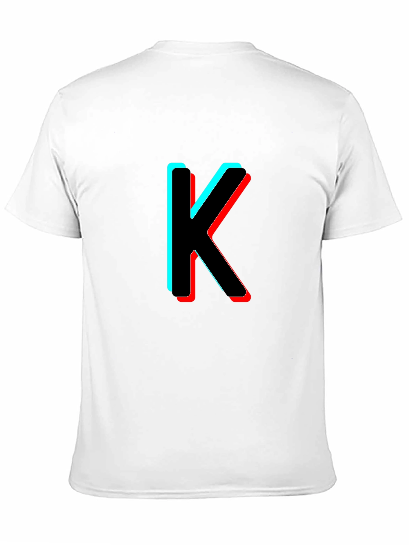 3D Letter K Black T-Shirt