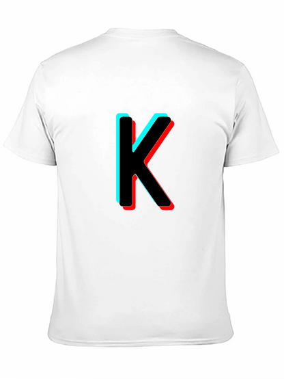 3D Letter K Black T-Shirt