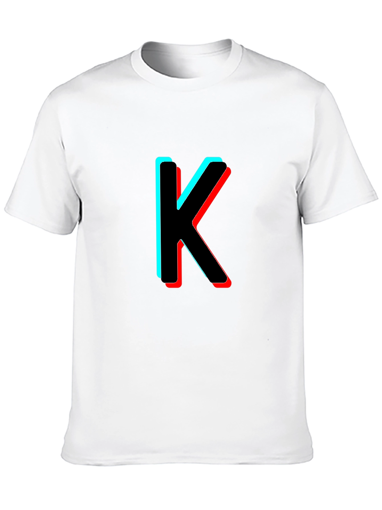 3D Letter K Black T-Shirt